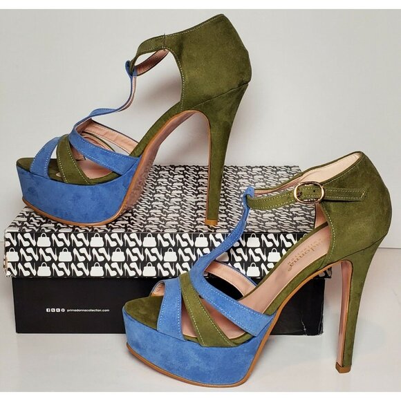 PRIMADONNA COLLECTION WOMEN EURO SIZE BLUE/GREEN 4.5 INCH HEEL  08211 MI - Picture 1 of 12
